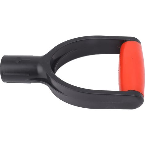 Schneeschaufelstiel mit D-förmigem Griff, Innendurchmesser 32 mm, silikonverstärkt, Ersatzstiel für Schaufeln und Rechen, rot/schwarz (1/5)