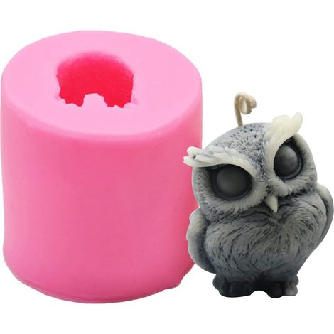 Moule en silicone pour bougies en forme d'animaux, hibou/alpagas/canard - Moule à bougie en silicone pour la fabrication de bougies parfumées, bougies, fondants, gâteaux en résine époxy, décoration (1/5)