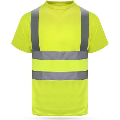 Warnschutz T-Shirt atmungsaktiv reflektierend für Arbeitskleidung Gelb XL (1/5)