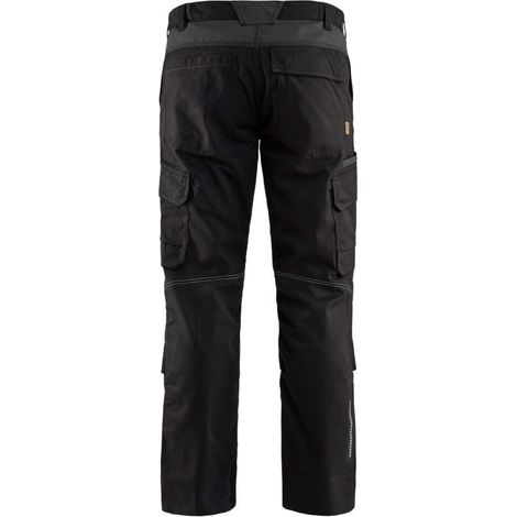 Pantalon industrie avec poches genouillères BLAKLADER STRETCH Noir / Gris 44. (1/4)