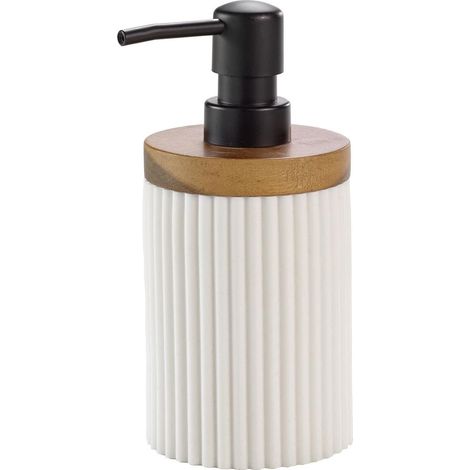 Distributeur de savon effet pierre et acacia HAMILTON (1/3)