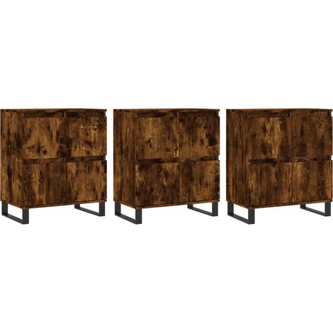 Credenza buffet cassettiera mobile contenitore organizer cucina soggiorno soggiorni 3 pz derivati del legno marrone 020037058
