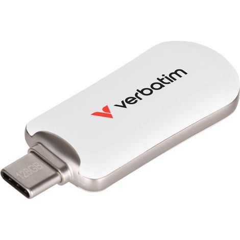 Clé USB Verbatim Plectra 128 Go USB-C 3.0 Blanc (1/5)