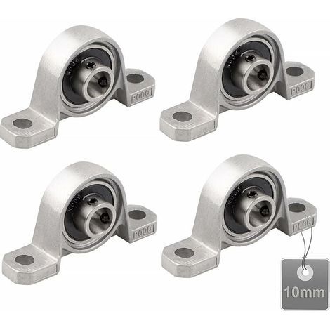 4 Pièces Roulements de Bloc d'oreiller, Palier Roulement, Roulements à Billes, Roulements Alliage de Zinc, Paliers a Semelle, Roulements à Billes, avec Base en fonte solide (Taille : 10mm) (1/5)