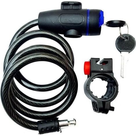 Serrure Antivol - Câble De Sécurité En Acier Inoxydable - Pour Vélo Électrique Et Scooter - 8,5 X 850 Mm - 1 Pièce (1/4)
