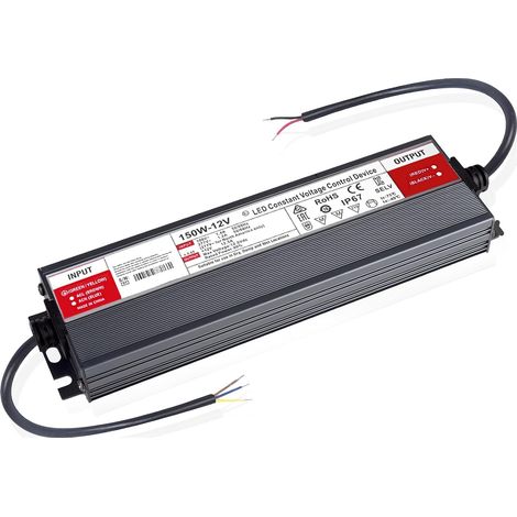 Transformateur 220V 12V LED Driver 150W Etanche IP67 Extérieur Transfo 12,5Adaptateur Alimentation,220V AC à 12V DC Convertisseur,d'alimentation Basse Tension Transfo LED de Tension Constante (1/5)