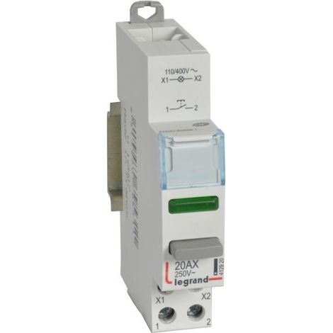 Legrand 412920 Pushbutton - dual-function with indicator light (1 normally open contact) + green LED - 1 module - 110/400 V