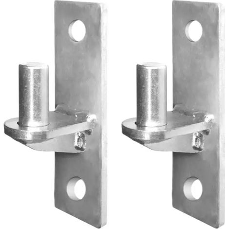 Lot de 2 charnières murales robustes et portables en acier inoxydable pour portail extérieur avec clôture à mailles. (1/5)