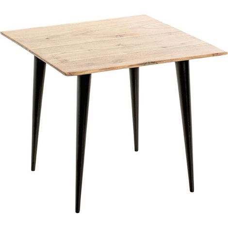 Table d'Appoint en Bois "Ciotat" 46cm Naturel & Noir (1/3)