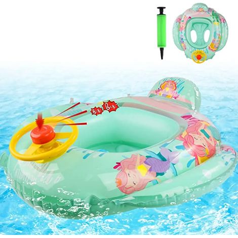 Bouée de natation pour voiture, pneus de natation pour bébé, coussin d'apprentissage de la natation gonflable pour bébé, bouée de natation pour bébé avec protection solaire, bouée gonflable pour enfan (1/5)