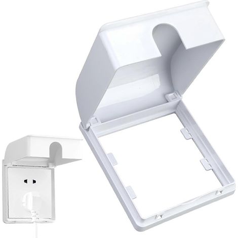 Schutzbox für Steckdosen, selbstklebend, spritzwasser- und wasserbeständig, ideal für die Sicherheit von Babys und Haustieren.