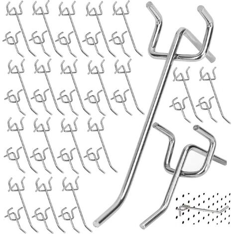 Zubehör für Lochwände, Lochwandhaken, 40 Lochwandhaken, Metall-Wandhaken, Wandhaken für Präsentationsflächen, Werkzeugorganizer für Lochwände (1/5)