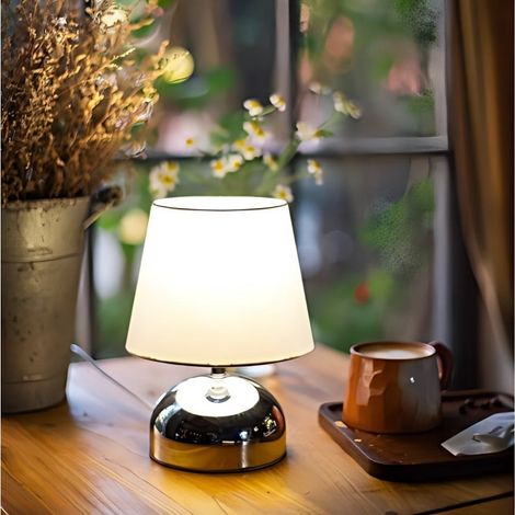 Lampe Déco Moderne Base Métal Hémisphérique - Douille E14 - Ambiance Chaleureuse (1/3)