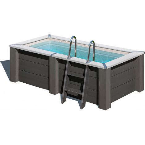 GRE – Piscine hors sol composite rectangulaire 315 × 175 × 96 cm – Volume 3,3 m³ – Système de fixation sur dalle béton – KPCOR2814T