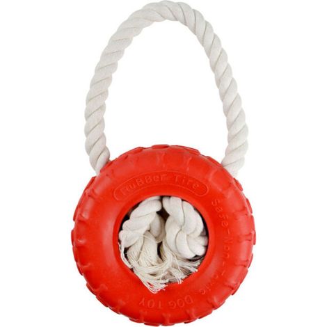 Jouet pour chien « Pneus et cordes » 25 cm rouge (1/2)