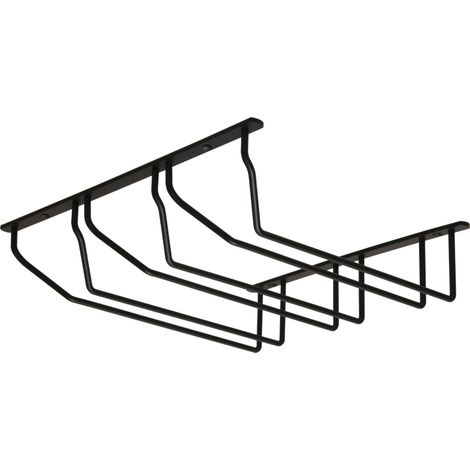 Support de verres à pied - 3 rangées - Décor : Noir - Hauteur : 74 mm - Largeur : 325 mm - Matériau : Acier - Nombre de rangées : 3 - Profondeur : 290 mm - ITAR