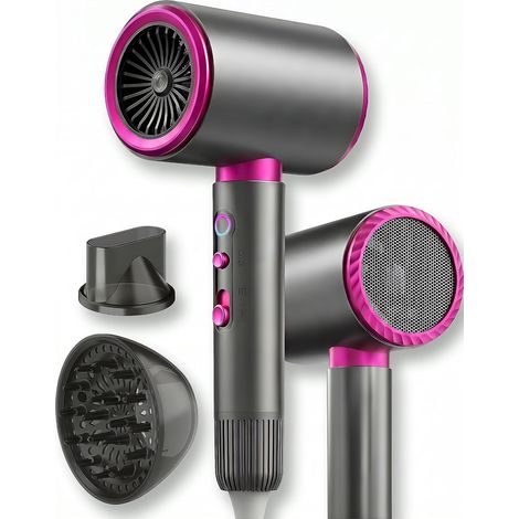 Asciugacapelli 2200W, asciugatura rapida, ionico, trattamento capelli, temperatura costante, due velocità, tre temperature, due accessori, bassa rumorosità. (1/5)