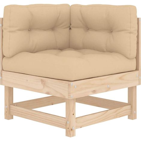 Maison Exclusive - Ecksofa mit Kissen Massivholz Kiefer