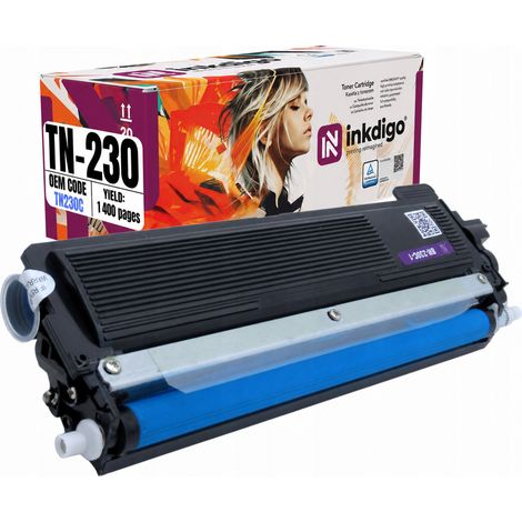 Toner Inkdigo TN230C compatibile con Brother DCP-9010CN, HL-3040CN, MFC-9120CN, certificato TÜV. (1/5)