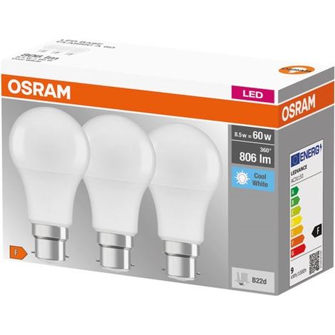 Led Estándar Mate con Radiador B22 8.5w Frío Caja De - Osram