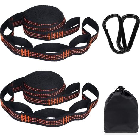 Filiyano-Lot de 2 sangles pour hamac 3M, accessoires de camping en extérieur pour hamac en bois, balançoire de yoga, ceinture de suspension robuste (1/5)