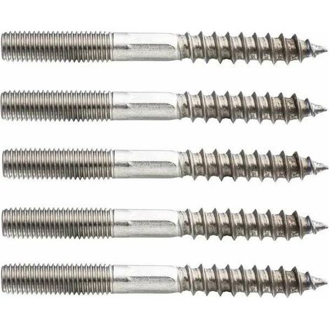 – Lot de 5 chevilles inox M8 x 50mm pour béton et bois – Acier inoxydable A2 – Résistance à la corrosion – Fixations robustes