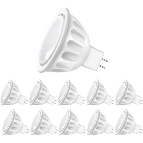 MR16 Ampoule LED Lampe Bulb, GU5.3 5W Equivalent 50W Ampoule Halogène Blanc Chaud 2700K 450LM AC/DC 12V Non-dim [Classe énergétique F]