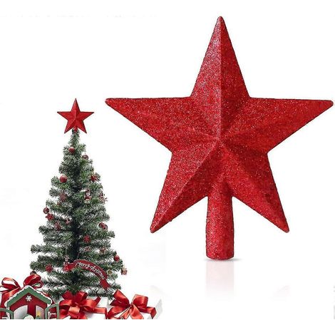 Roter Stern Weihnachtsbaumschmuck 20 cm Kunststoff Weihnachtsbaumschmuck (1/3)