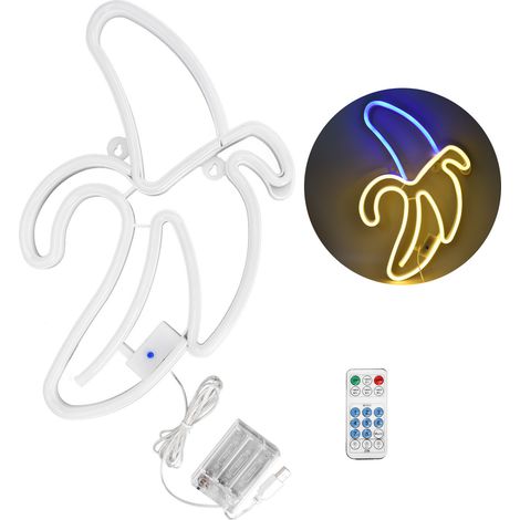 Lampe néon LED multicolore banane, décoration murale pour restaurant familial et fêtes, tête bleue, peau chaude (1/5)