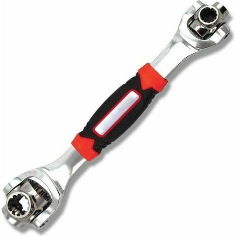 Clé à Cliquets Réglable Universelle 48 en 1 clé à Douille Clés à Molette Outil 360 Degrés Rotatif Réparation de Voiture avec Spline Bolts Torx Carré Boulons et de Toute Taille Standard (1/5)