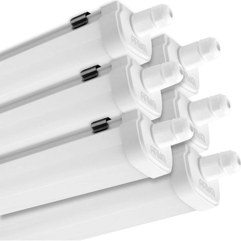 Arum Lighting – Lot de 6 réglette LED étanche 120cm 40W IP65 – 4500 lumens – Interconnectable – Pour garage et cave