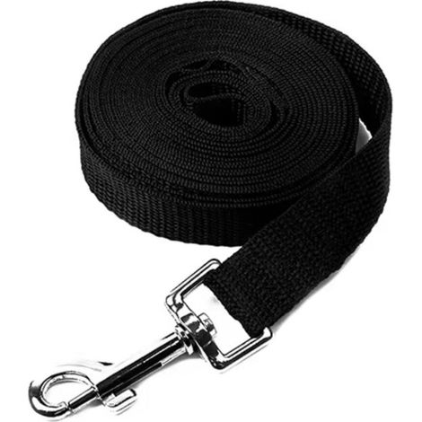 Laisse noire pour chien de 15 mètres - Laisse d'éducation de 15 mètres, adaptée aux chiens de petite et grande taille. (1/4)