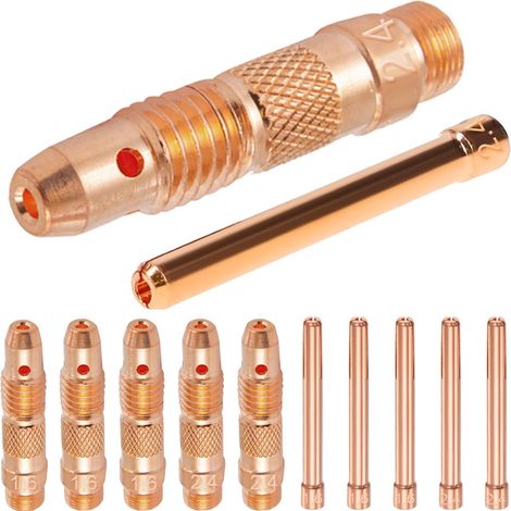 Kit d'accessoires pour Torche de soudage TIG 10N31 & 10N32 (1/16" & 3/32") Collet 10N23 & 10N24 (1/16" & 3/32") Kit de consommables pour Torche de soudage TIG WP-17/18/26 (12 pièces) (1/5)