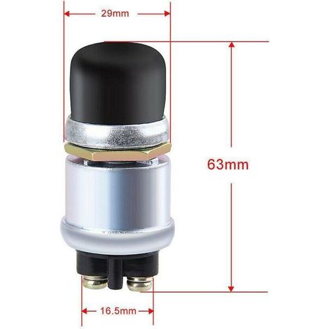 Interruttore clacson a pulsante in 2 pezzi, interruttore di avviamento motore, pulsante di avviamento impermeabile SPST, interruttore di avviamento a pulsante 50A 12V