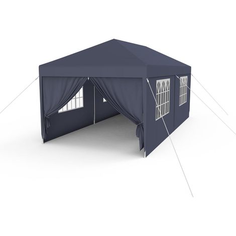 3x6m Partyzelt mit Seitenteilen und Fenstern, Anthrazit (1/5)