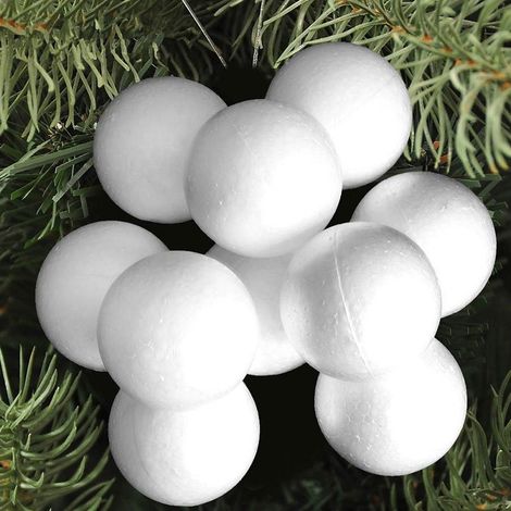 TRADE SHOP - 50 Palline Di Polistirolo Confezione Palla Natalizia 6cm Decorazioni Natalizie - (1/3)