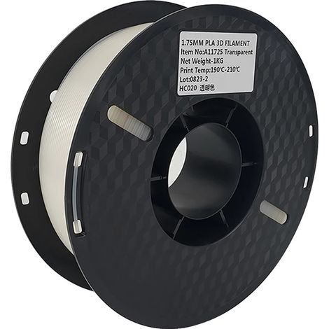 Filamento PLA di alta qualità ed ecologico, 1 kg di PLA trasparente (1/2)