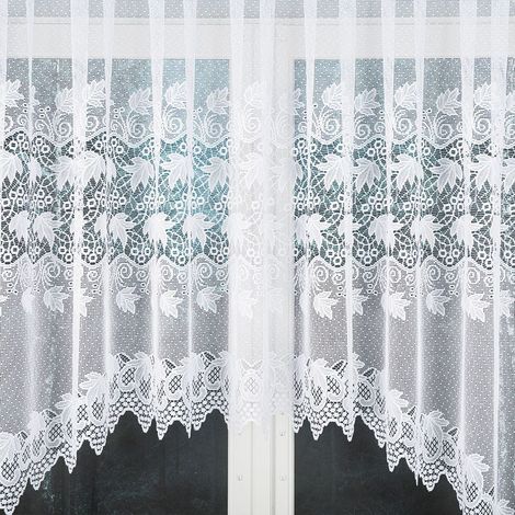Elżbieta - Rideau jacquard prêt à poser avec fente en bas - 530 x 160 cm - blanc (1/5)