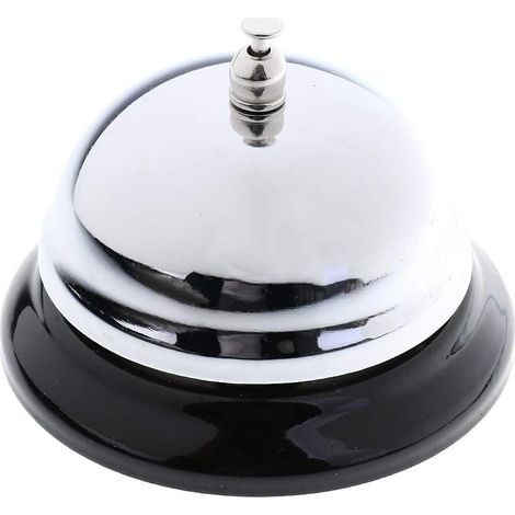 Timbre de mesa de metal brillante para la recepción de hoteles y restaurantes. (1/3)