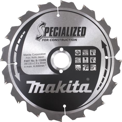 LAMES CARBURE CONSTRUCTION PO 235X30MM 16D (2 PCS) MAKITA - B49258