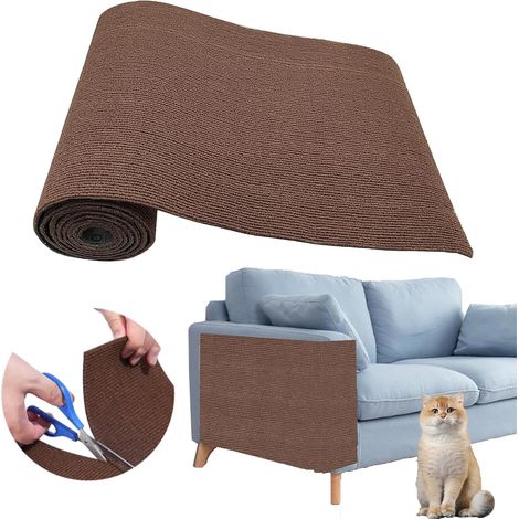 Self-adhesive cat scratching mat, scratch-resistant mat for sofas, furniture, doors, walls, 40 x 100 cm (brown) (1/5)