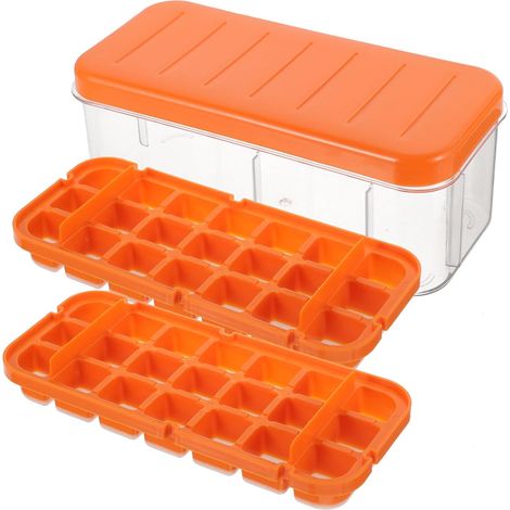 à Glaçons en Silicone Orange avec Couvercle, Grand Format (1/5)