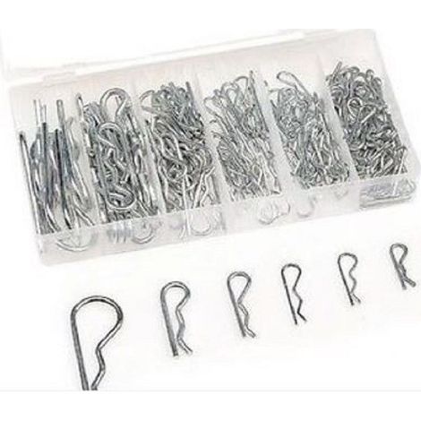 TrAdE Shop Traesio - Set Di Coppiglie Perni Fermi Di Sicurezza Varie Misure 150 Pezzi In Box -