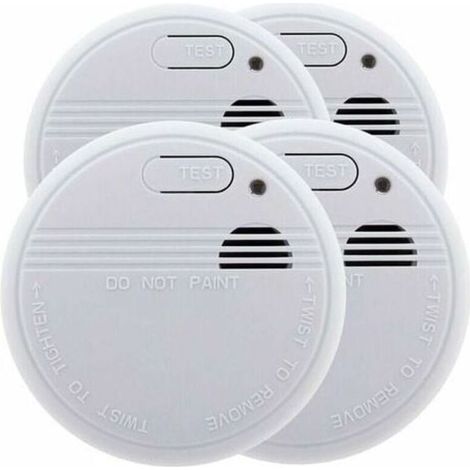 Lot de 4x détecteurs de fumée NF - Garantie 5 ans - Autonomie 3 ans - Livrés avec pile et accessoires de pose (1/3)