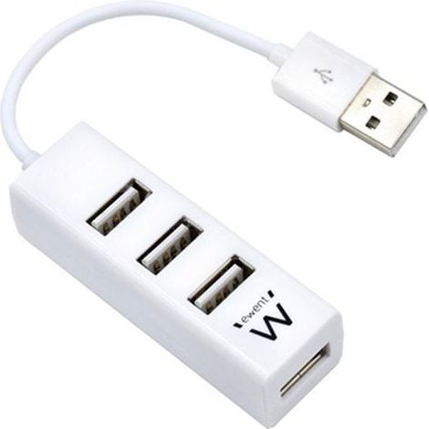 Mini-hub ewent 4 ports usb 2.0 blanc (1/4)