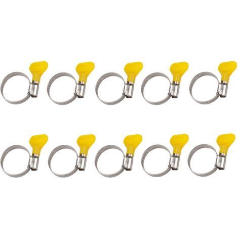 Steel Hose Clips, 10 Pieces Adjustable Stainless Steel Hose Clamp, for Garden Hoses, (1/5)