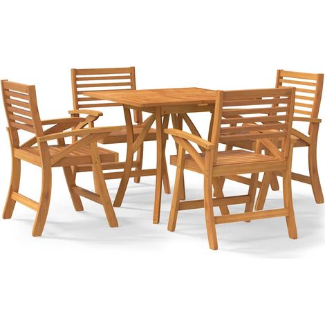 Maison Exclusive - Set da Pranzo per Giardino 5 pz in Legno Massello di Acacia (1/5)