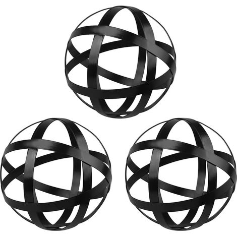 Lot de 3 sphères décoratives - Décoration Boule en métal - Boule décorative en Bande métallique - Décoration de Table Boule en métal pour Salon Chambre Cuisine Bureau Table Basse (1/5)