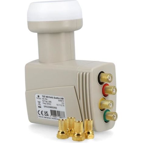 LNB Triax TQT 400 - TRIAX - Quattro numérique 4K - 4 fiches F Anadol - Compatible commutateur multiple