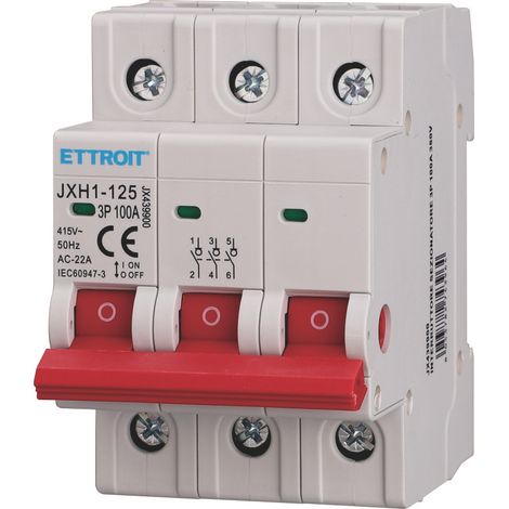 ETTROIT Lasttrennschalter für DIN-Schienenmontage, 3P, 100 A, 415 V – JX439900